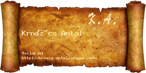 Krnács Antal névjegykártya