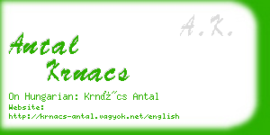 antal krnacs business card